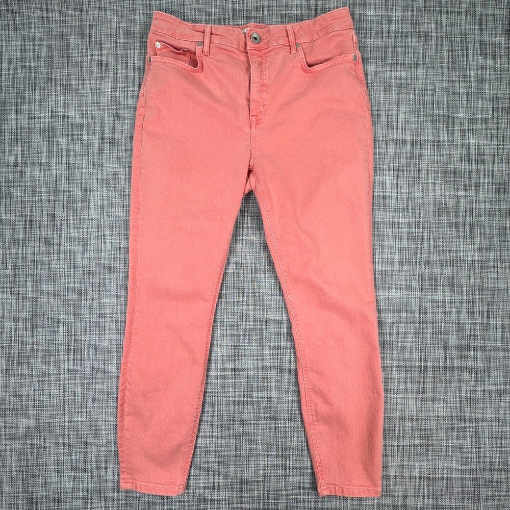 Vineyard Vines Women's High Rise Skinny Jeans Pink Coral Size 31 Stretch Denim
